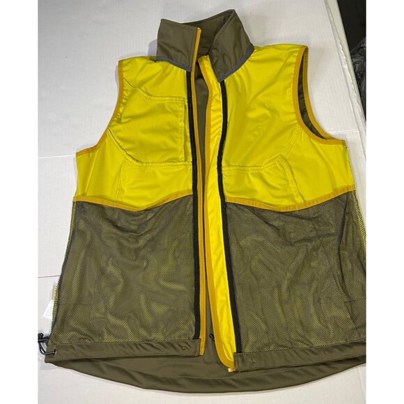 Little Donkey Andy Mens Olive Yellow Vest M Windproof Water Resistant Full Zip - Picture 11 of 15